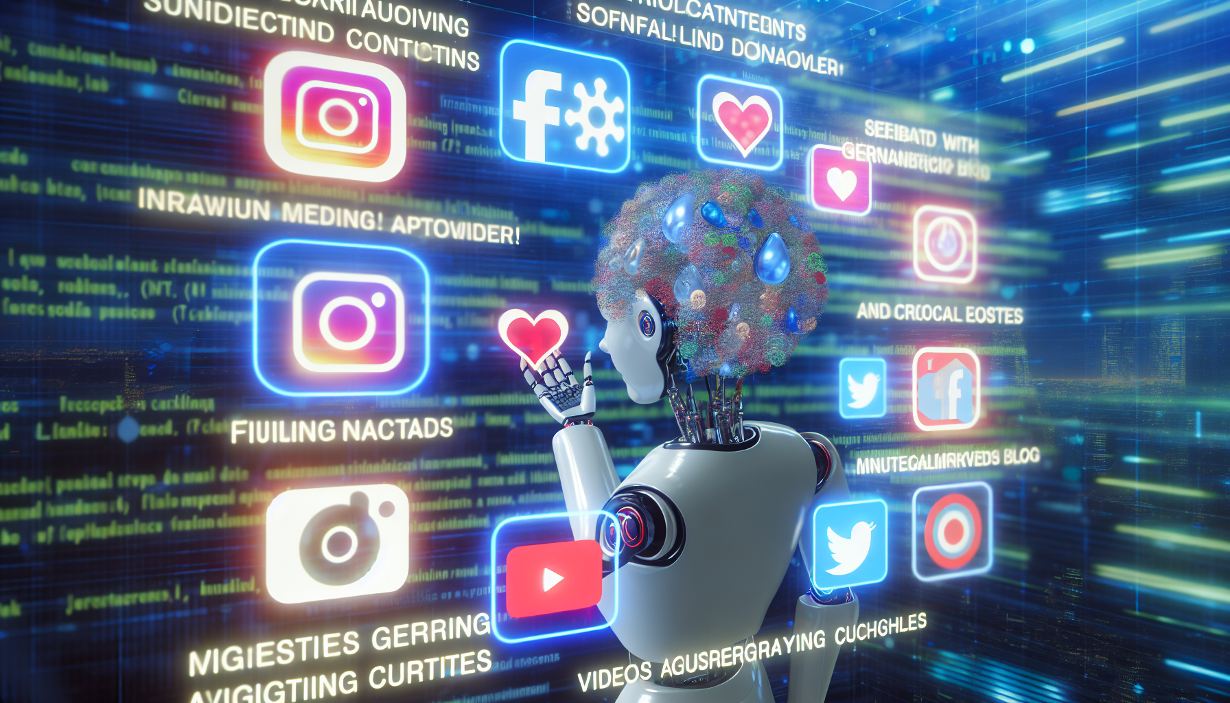 Im Bereich der Technologie, umgeben von Ideen und Innovationen, entwickelt ein auf KÃ¼nstlicher Intelligenz basierendes Programm eine vielfÃ¤ltige Reihe von Inhalten fÃ¼r soziale Medien. Es erstellt visuell ansprechende Infografiken, interessante BlogbeitrÃ¤ge mit auffÃ¤lligen Titelbildern, Memes, die zum Schmunzeln anregen, und Videos, die Neugier wecken. Diese KI hilft dabei, ein vielfÃ¤ltiges Publikum anzuziehen, zu engagieren und zu halten, indem sie Inhalte kuratiert, die auf eine facettenreiche Vielzahl von Interessen zugeschnitten sind. Die Inhalte erstrecken sich Ã¼ber verschiedene Plattformen wie Instagram, Facebook, Twitter und LinkedIn, wobei jedes StÃ¼ck Inhalt einzigartig und auf die Demografie der jeweiligen Plattform abgestimmt ist.